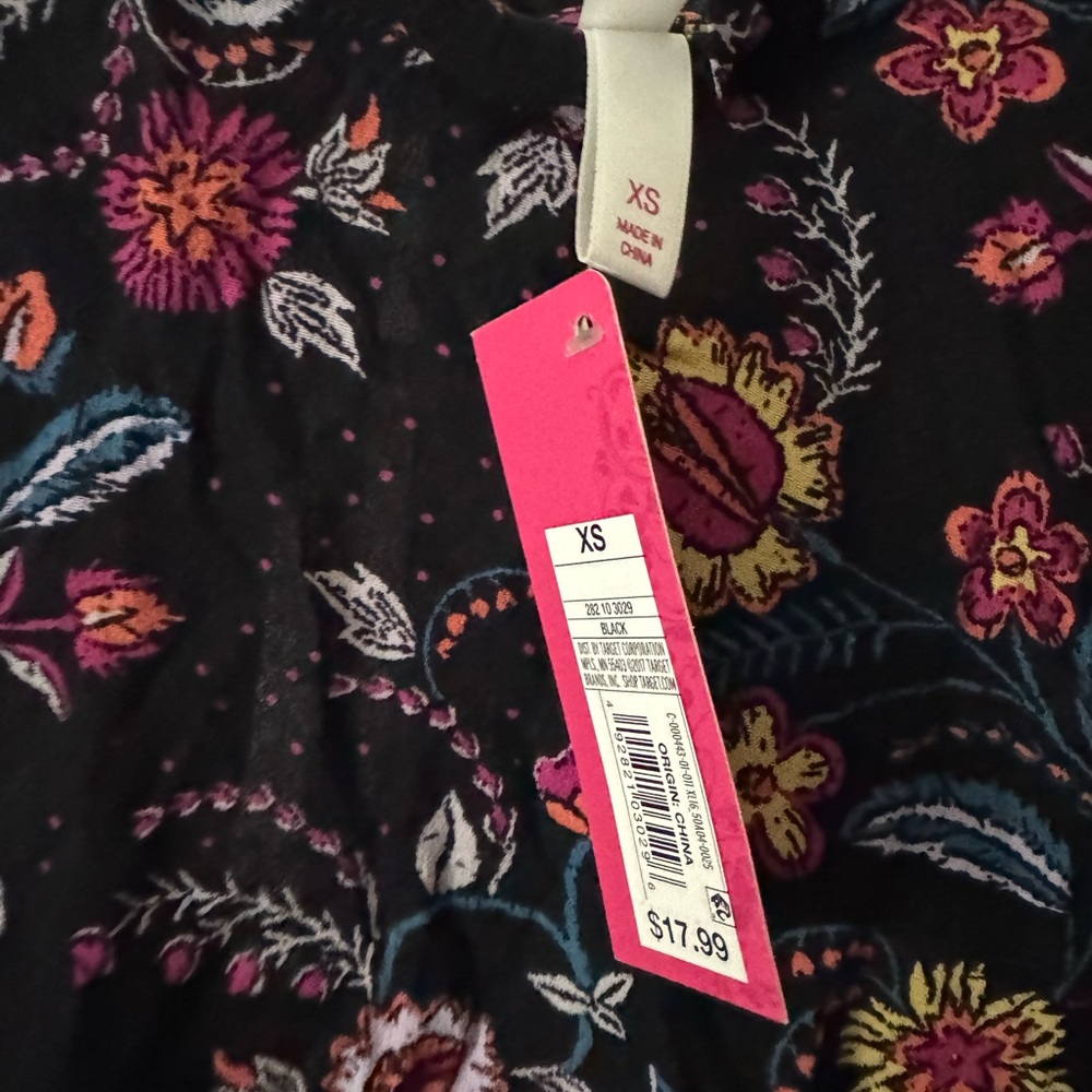 Xhilaration Multicolor Floral Blouse NWT - Picture 4 of 13